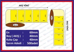 ECO TERMAL 40*60 SARI ECZANE ETİKETİ 500 SARIM