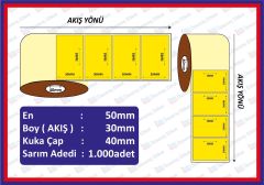 ECO TERMAL 30*50 SARI ECZANE ETİKETİ 1000 SARIM