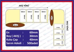 EKO TERMAL BARKOD ETİKETI 30x60 500 SARIM