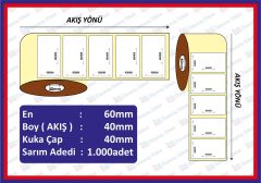 EKO TERMAL BARKOD ETİKETI 40x60 1000 SARIM