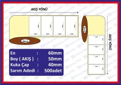 EKO TERMAL BARKOD ETİKETI 50x60 500 SARIM