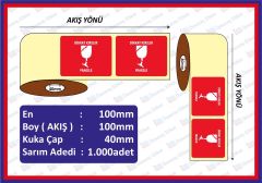 DİKKAT KIRILIR ETİKETİ 1000 SARIM 100x100