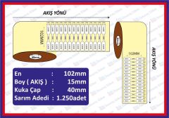 102x15 KUYUMCU ETİKETİ TOKMAK KAFA  (ORTA  KATLAMA) PP OPAK 1250 SARIM