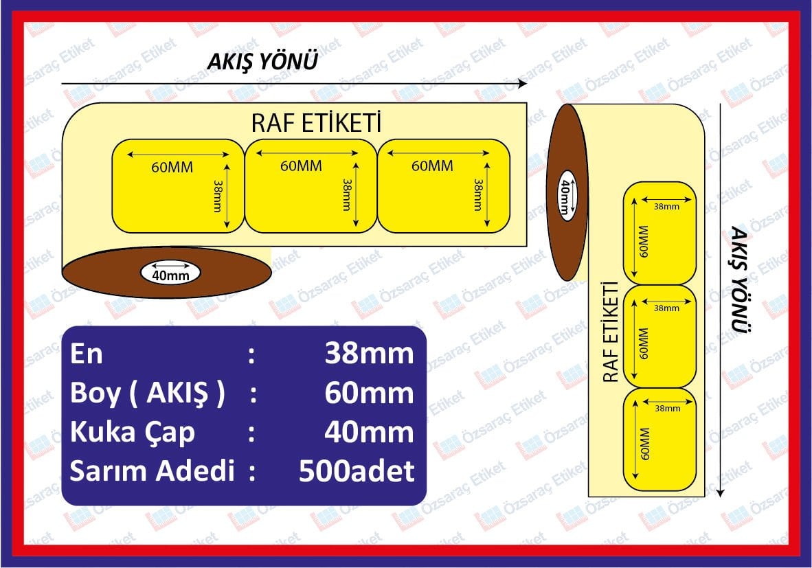 KARTON TERMAL 38x60 (DİKEY) YANDAN CELTEKLİ 500 SARIM(SARI)