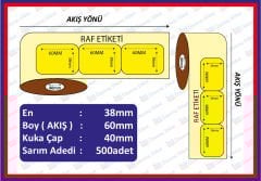 KARTON TERMAL 38x60 (DİKEY) YANDAN CELTEKLİ 500 SARIM(SARI)