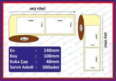 EKO TERMAL BARKOD ETİKETI 100x140 500 SARIM