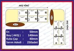BASKILI NOTER ETİKETİ 50x140 250 SARIM (ŞEFFAF)