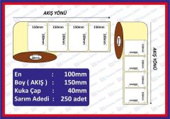 ECO TERMAL 100x150 KARGO ETİKETİ 20 RULO 5000 ADET (250 SARIM)