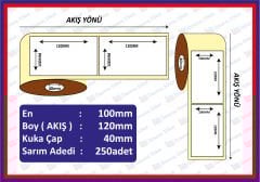 EKO TERMAL BARKOD ETİKETİ 100x120  250 SARIM 1 RULO