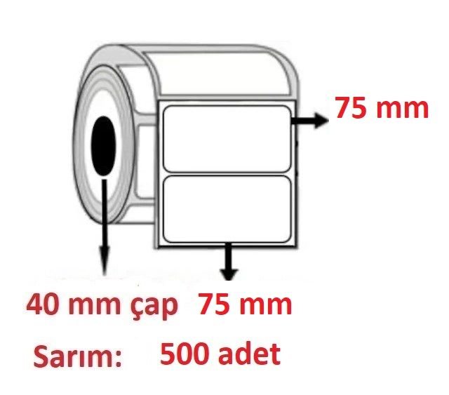 EKO TERMAL BARKOD ETİKETI 75x75 1 RULO (500 SARIM)