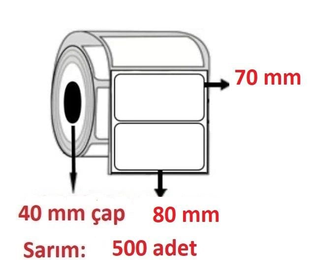EKO TERMAL BARKOD ETİKETI 70x80 1 RULO  ADET (500 SARIM) YATAY