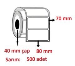 EKO TERMAL BARKOD ETİKETI 70x80 1 RULO  ADET (500 SARIM) YATAY