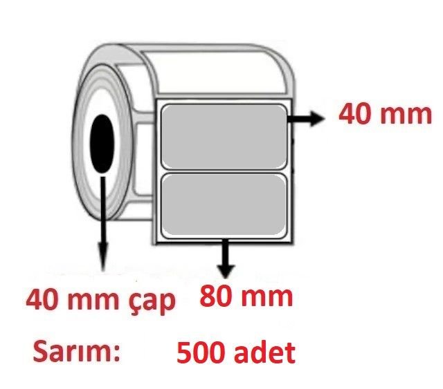 SİLVERMAT BARKOD ETİKETI 40x80 (500 SARIM)