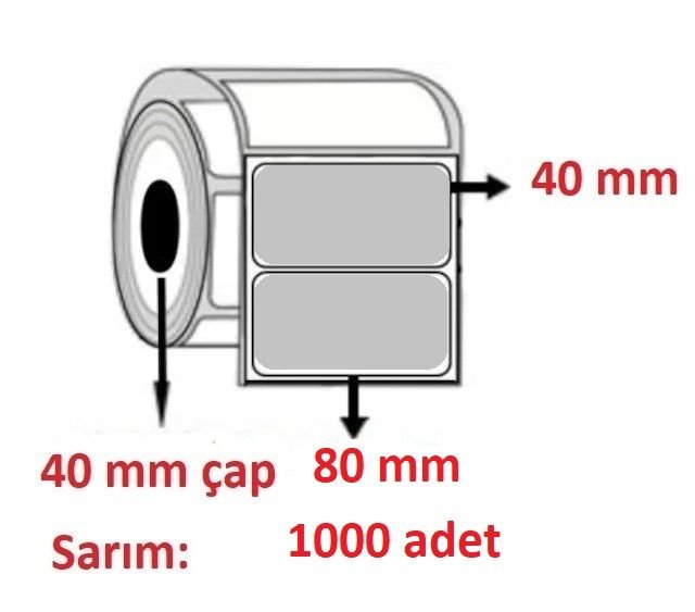 SİLVERMAT BARKOD ETİKETI 40x80 (1000 SARIM)