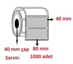 SİLVERMAT BARKOD ETİKETI 40x80 (1000 SARIM)