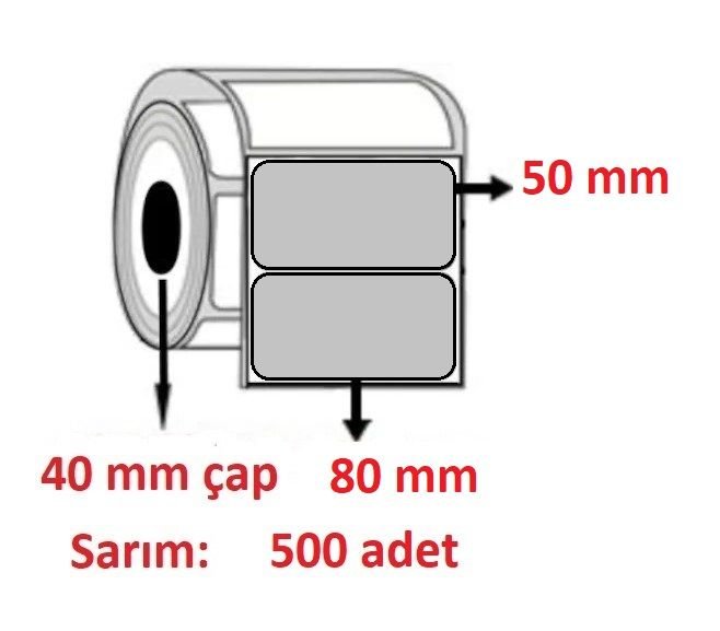 SİLVERMAT BARKOD ETİKETI 80x50 (500 SARIM)
