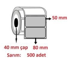SİLVERMAT BARKOD ETİKETI 80x50 (500 SARIM)