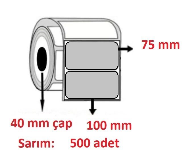SİLVERMAT BARKOD ETİKETI 75x100 (500 SARIM)