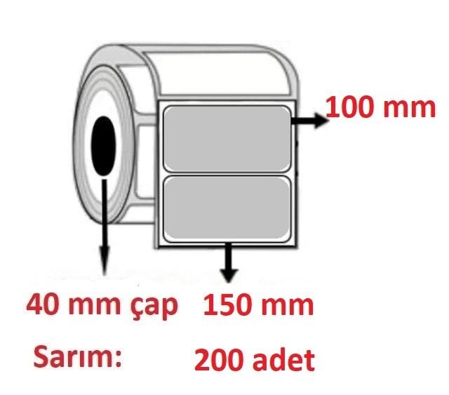 SİLVERMAT BARKOD ETİKETI 100x150 (200 SARIM)