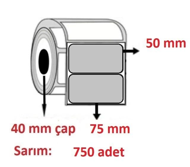 SİLVERMAT BARKOD ETİKETI 75x50 (750 SARIM)