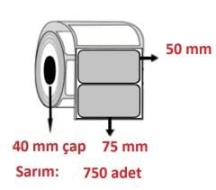 SİLVERMAT BARKOD ETİKETI 75x50 (750 SARIM)