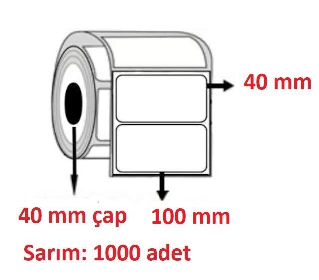 ECO TERMAL  ECO TERMAL 40x100 BARKOD  ETİKETİ 1000 LÜ  5 RULO  5000 ADET
