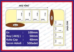 EKO TERMAL BARKOD ETİKETI 50x100 250 SARIM